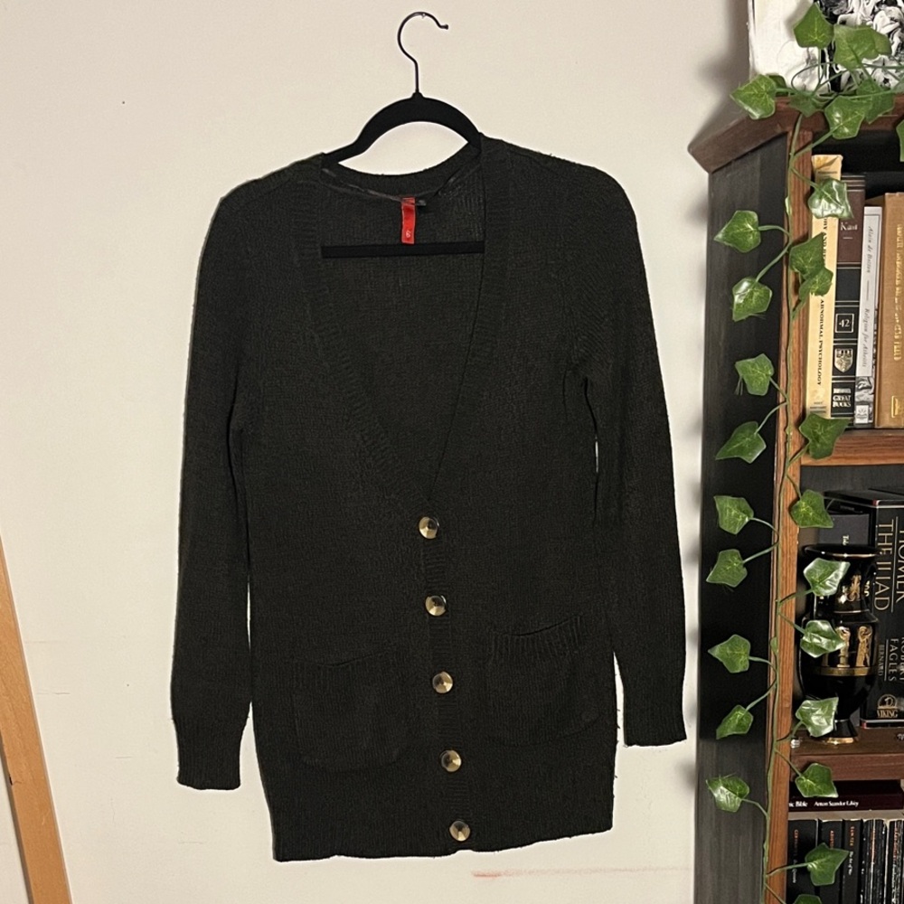 H&M Dark Brown Button-Up Cardigan